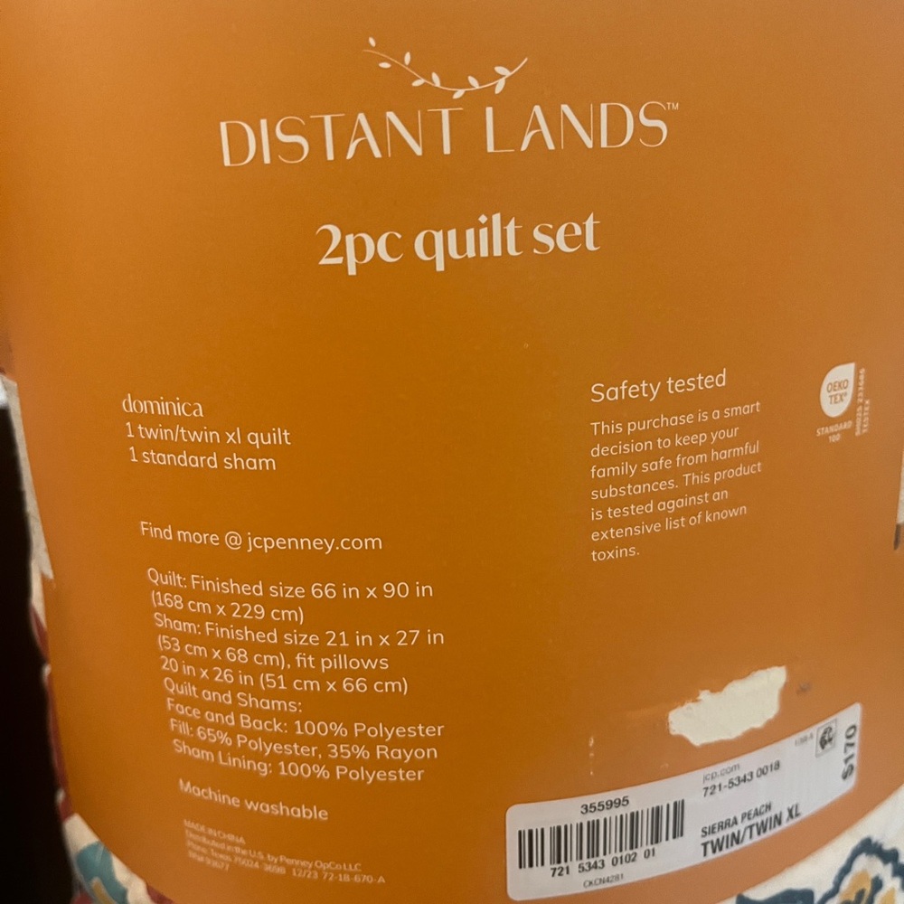 Second One of two AVAILABLE! Twin X/XL quilt set, Distant Lands - Picture 5 of 6